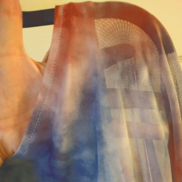 one world live and let live Red White Blue Tie Dye Shirt Top - Picture 4 of 10